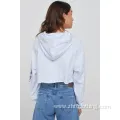 Womens Fashion Sweatshirts Raw Edge Bottom Hoodies